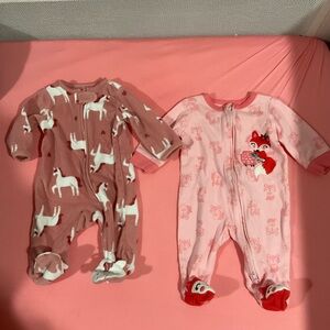 Pink and Red Baby Pajamas Set